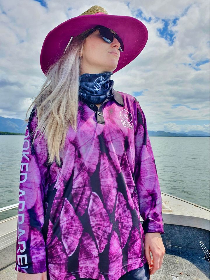 Ladies Pink Scaled Fishing Shirts