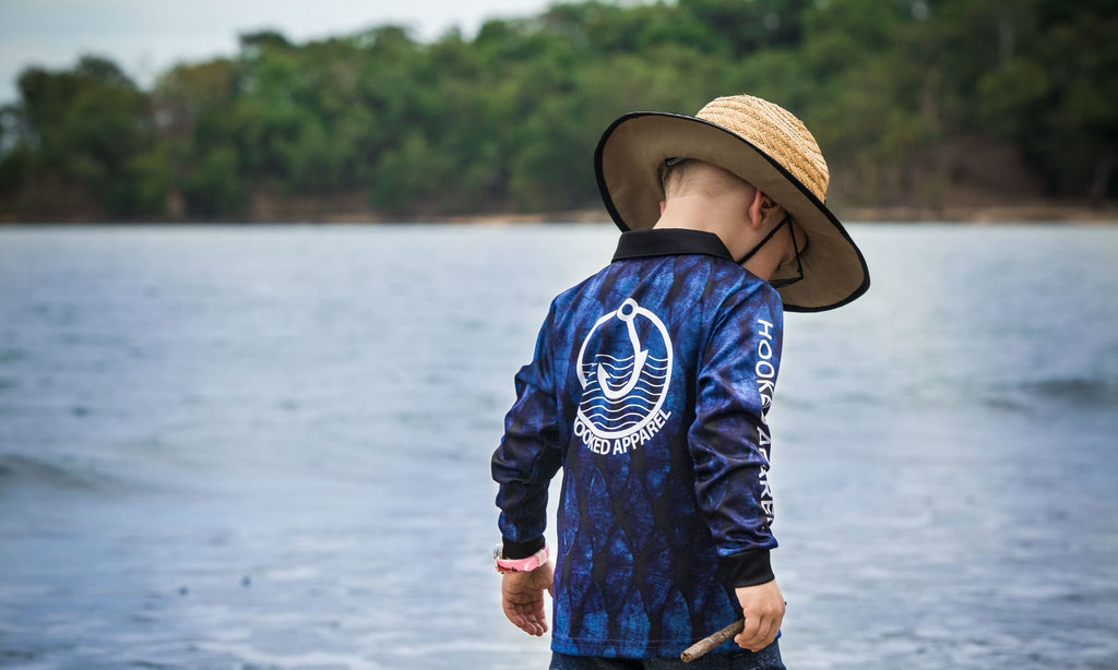 Boys Blue Scaled Fishing Shirt – Hooked Apparel